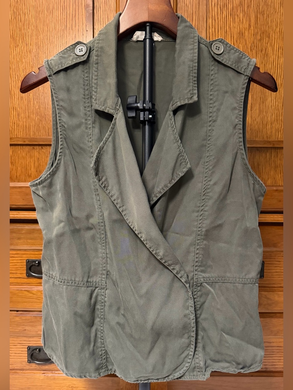 Altar'd State Drape Front Sleeveless Utility Vest Boho Cargo Military Layering